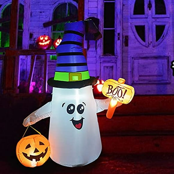 Fantasma inflable GOOSH de Halloween 5 pies con calabaza Decoración exterior
