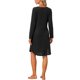 thumbnail image 3 of INSPIRE CHIC Vestido de Noche de Punto de Cable con Cuello en V para Mujer, Manga Larga, Largo hasta la Rodilla, Vestido de Dormir, Ropa de Descanso Suave y Elástica, Talla S, Negro, 3 of 6