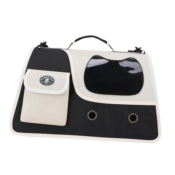 Transportín de viaje para mascotas, protección de la privacidad, bolsa para mascotas, transportador de viaje para perros pequeños para caminar al aire negro
