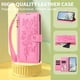 thumbnail image 4 of Funda Billetera Floral en Relieve samsung galaxy S25 FE con Tarjetero y Cremallera Rosa, 4 of 6