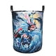thumbnail image 1 of Greninja Cesta de lavandería de gran capacidad redonda con asa, bolsa para ropa sucia plegable, almacenamiento para dormitorio, baño y lavadero 44x35 cm, 1 of 6