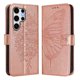 thumbnail image 2 of Funda cartera mariposa para Samsung Galaxy S25 Ultra con soporte y ranuras para tarjetas Oro rosa, 2 of 5