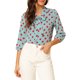 thumbnail image 5 of INSPIRE CHIC Blusa de Mujer con Estampado, Puño Elástico y Lazo en el Cuello S Azul Lago, 5 of 8