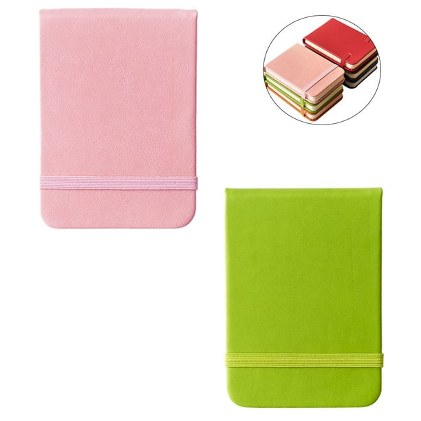 Mini cuaderno de notas de tapa blanda con cierre elástico para viajeros