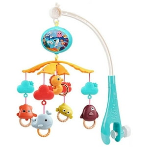 Total Click - Juguete Movil Sonajero Infantil Con Luz Y Sonido Acuatico Celeste