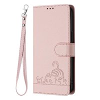 Funda Tipo Cartera Foxdock Para Tcl 40R Con Soporte, Ranuras, Rfid, Diseño De Gato