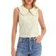 thumbnail image 2 of Camisa sin mangas con botones para mujer, cuello Peter Pan, blusas clásicas casuales para el trabajo, talla M, color albaricoque, 2 of 6