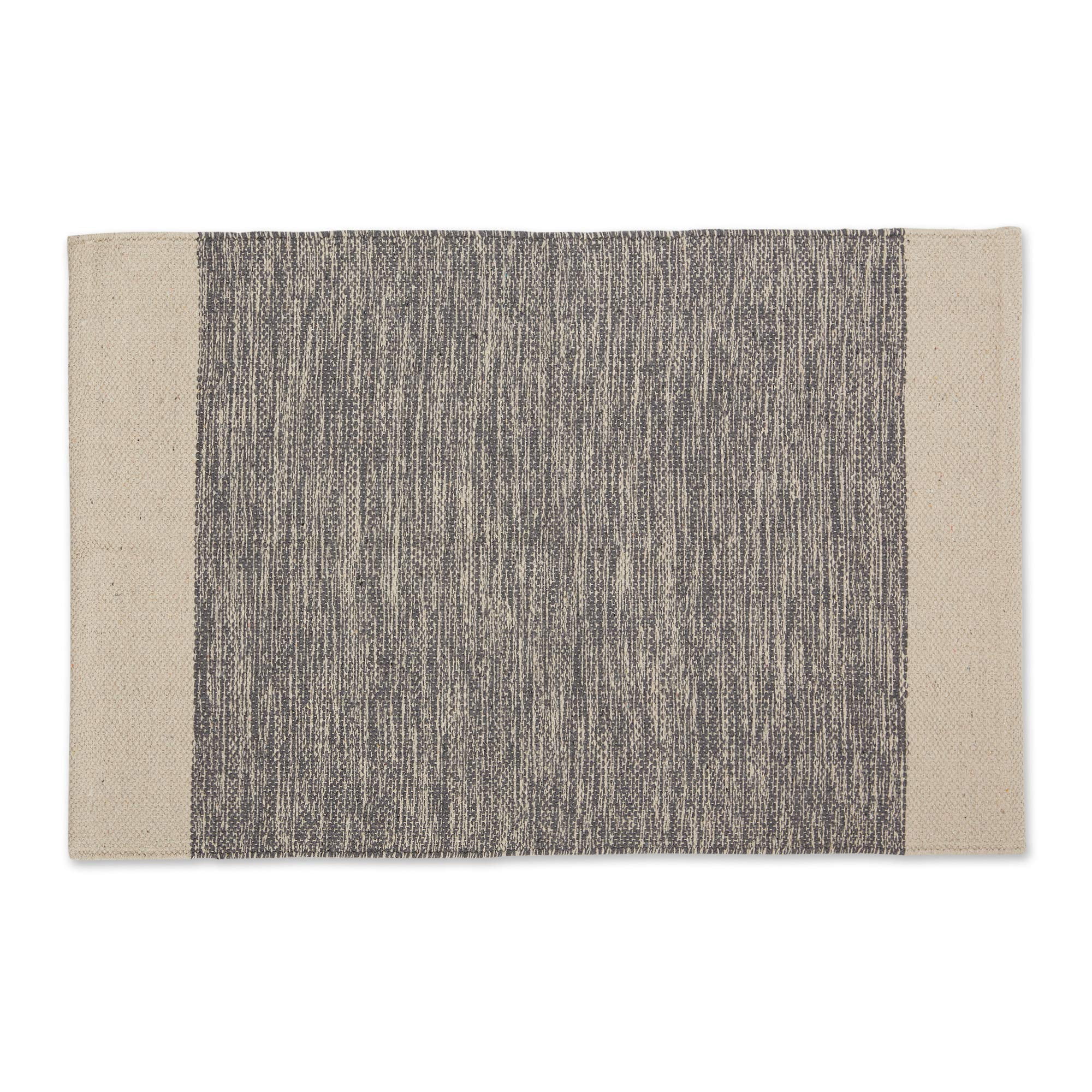 Alfombra Tejida A Mano De Algodón Dii 61 X 91 Cm Con Borde Gris