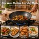thumbnail image 3 of Wok WANGYUANJI de Acero al Carbono 32 cm Fondo Plano con Tapa, 3 of 8