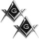 thumbnail image 1 of Emblema para coche CREATRILL, 2 unidades, 2,75 cm, cromado, masónico, 1 of 7