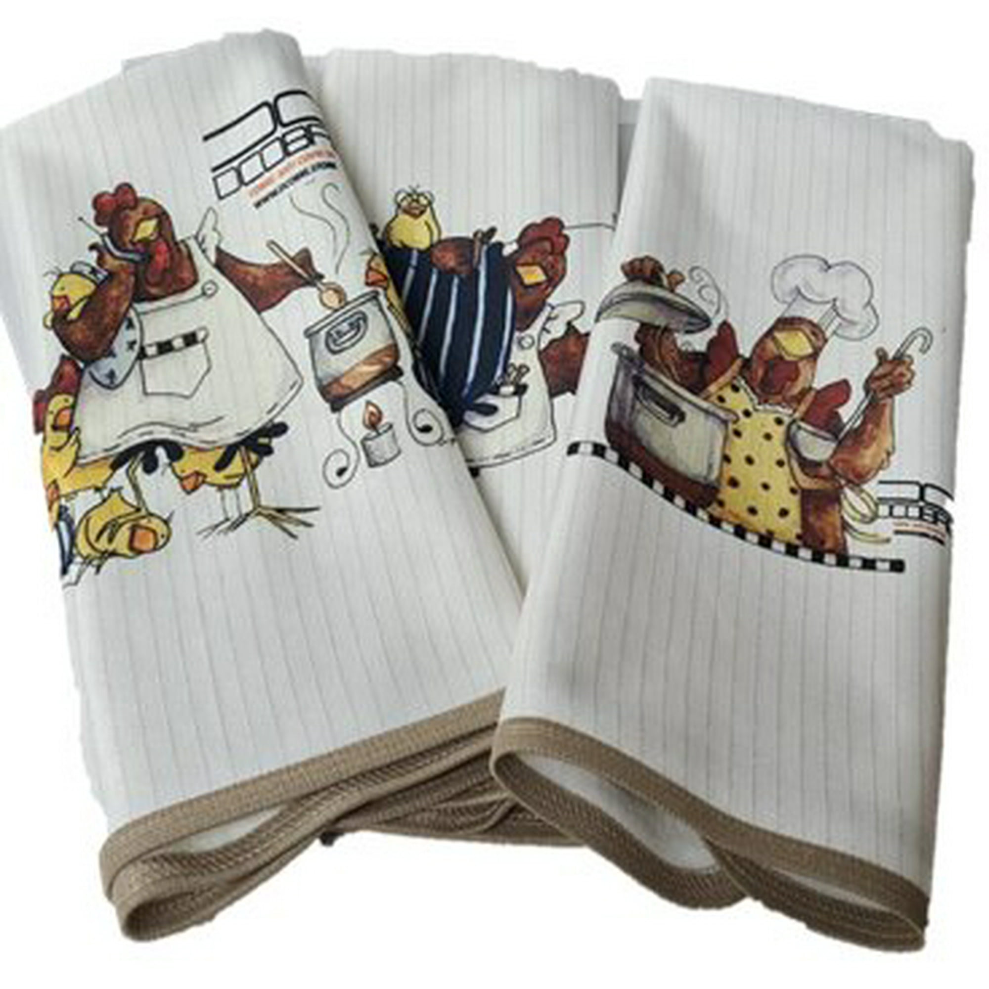 Dcobre - Pack 3 Paños Cocina En Cobre Modelo Gallinas