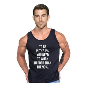 Persodesign - Polera Hardwork To Be In 1% Motivacional Crossfit Tank Talla Xl Negro Hombre