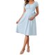 thumbnail image 1 of INSPIRE CHIC Vestidos de Maternidad para Mujeres Boho con Cinturón de Cintura Manga Corta Verano Iglesia X-Large Azul, 1 of 6