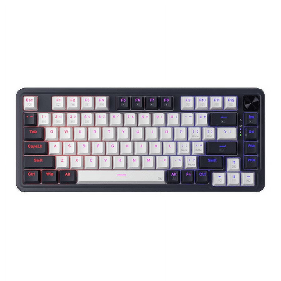 Redragon - Teclado Gamer Inalámbrico K673 Pro, 81 Teclas, 75%, Switch Red, Bt, White And Black