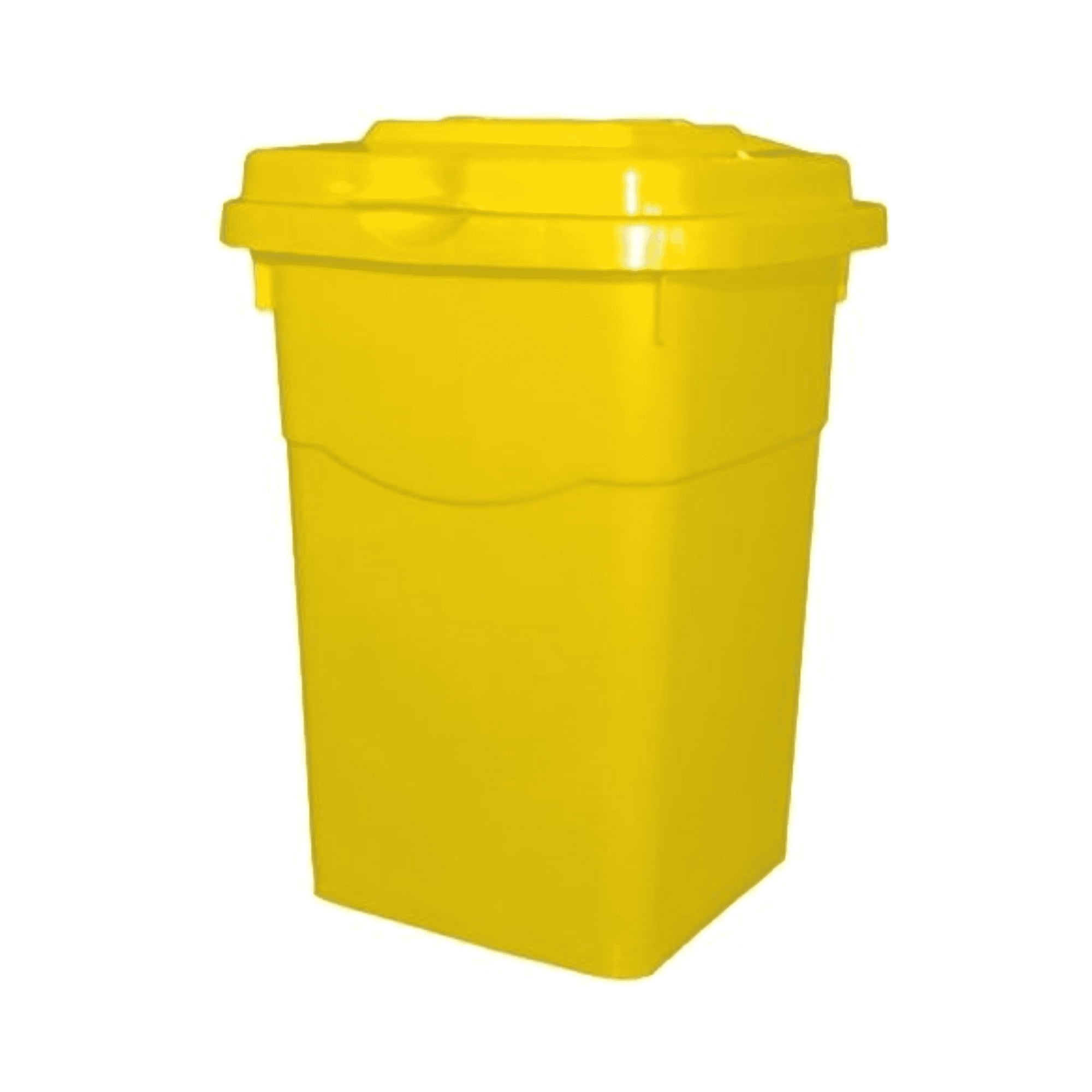 Industrial Partner - Basurero Plastico Con Tapa 50 Litros - Amarillo