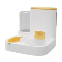 Magideal - Dispensador De Agua Y Comida Para Gatos, Estación De Alimentación, Alimentador Automático Para Gatos Y Dispensador De Agua Para Perros, Suministros De Amarillo Sin Cuenco