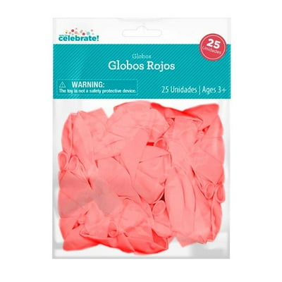 Set 25 Globos De Látex Color Rojo  Way To Celebrate