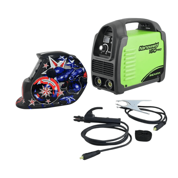kit Soldadora Indura MMA 160 A + Máscara Fotosensible Redbo