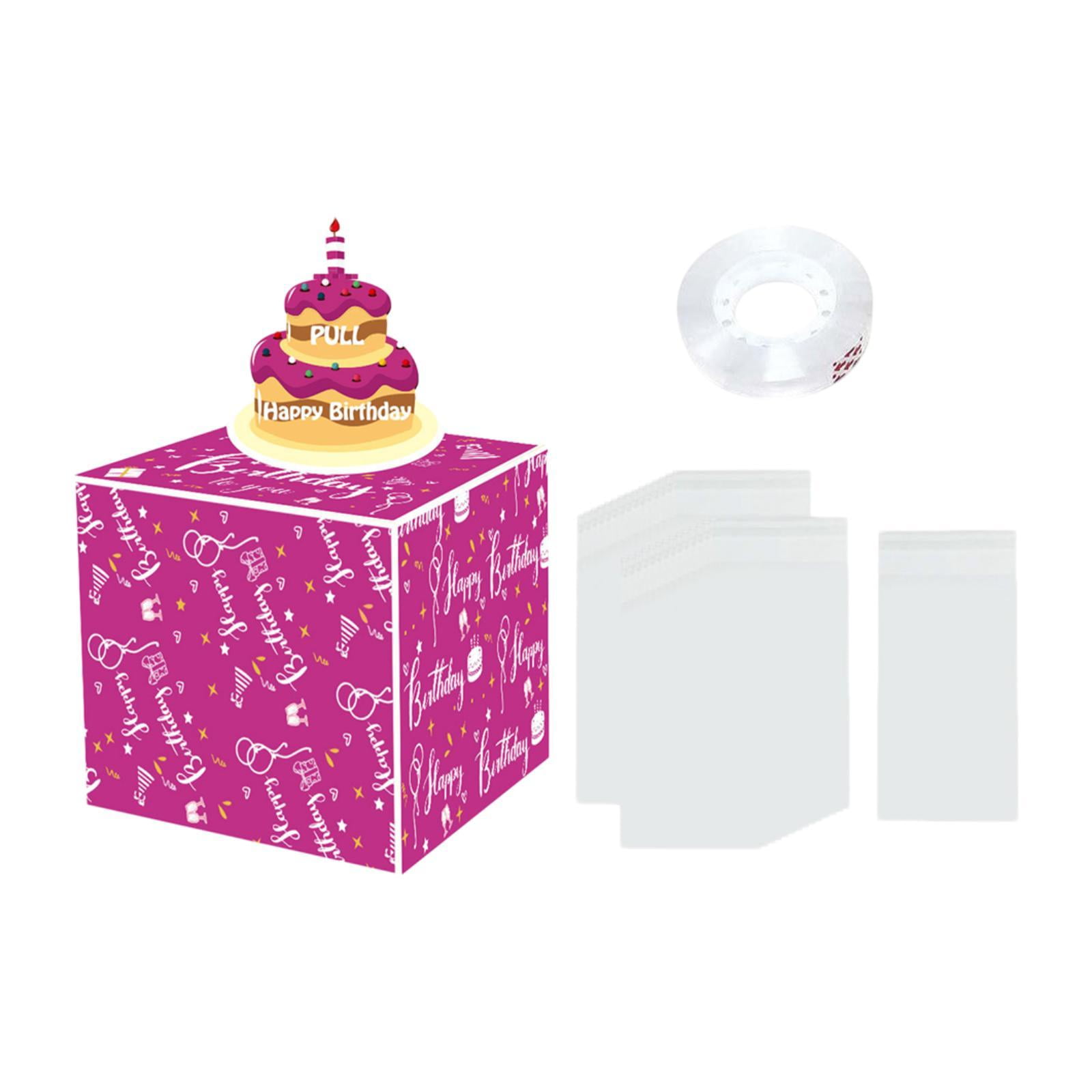 Magideal - Cajón De Dinero Para Cumpleaños, Porta Dinero Para Regalo Con Tarjeta Extraíble, Alcancía Para Cumpleaños Para Regalo, Para Esposa, Novio, Niños, Papá Púrpura