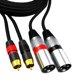 thumbnail image 1 of Doble RCA Macho A Doble XLR Macho Divisor De Cable Para Amplificador De Monitor De Estudio 1m, 1 of 3