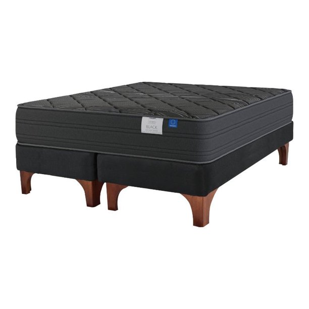 Cama Europea Chic Black 2 Plaza B/D Box