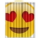 thumbnail image 1 of Cortina de ducha con diseño de corazón y emojis divertidos, con ganchos, tamaño 60 x 72 pulgadas, 1 of 3