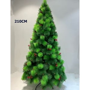 Aladdins Shop - Arbol De Navidad Artificial Con Piñas Y Guindas - Pino Verde 210Cm