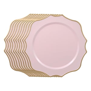 Bothyi - 10 Piezas Platos De Carga Platos De Cocina Duraderos Para Recepción Eventos Cocina Rosa