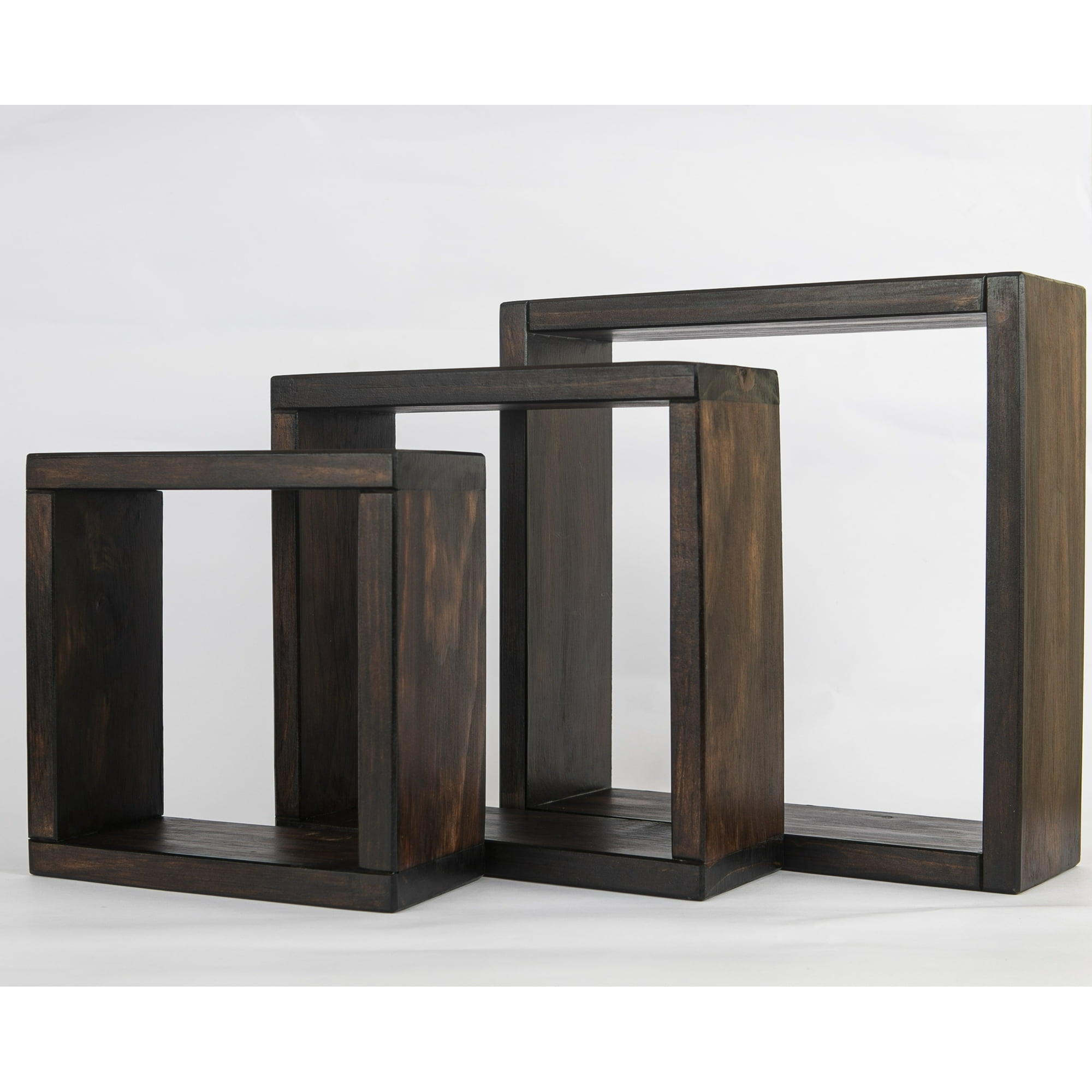 Decoayuntemuco - Set De Repisas Cuadradas Color Chocolate