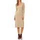 thumbnail image 2 of INSPIRE CHIC Vestido Midi Elegante para Mujeres con Cuello en V y Mangas Largas - Perfecto para Cualquier Ocasión M Beige, 2 of 6
