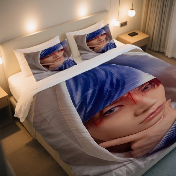 HEESEUNG Handsome Face Cover Set Breathable & Soft Light BeigeFriendly Bedding Fresh Natural Cottage Decor