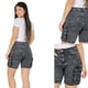 thumbnail image 4 of Short de Mujer Cargo Elasticado Tiro Alto Algodón Negro, 4 of 6