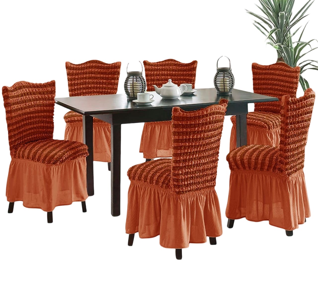 Genérico - Pack 6 Fundas Sillas Turcas Diseño Lineal L1