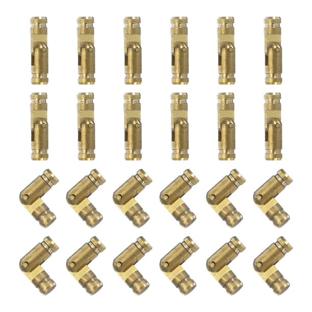 Bisagras de Barril de Latón Invisibles, Paquete de 40 Bisagras Ocultas de Latón de 4x15mm Cilíndricas Pequeñas