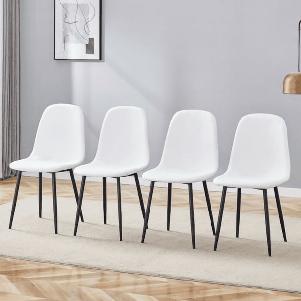 Silla sencilla de lujo - conjunto de 4 silla de comedor de alta resistencia de material de lino-algodón