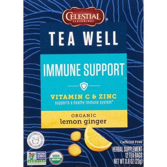 Té de hierbas Celestial Seasonings TeaWell Limón y Jengibre - 12 bolsas