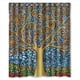 thumbnail image 1 of Cortina de ducha con diseño de árbol de la vida, con diseño de mosaico y ganchos, tamaño 60 x 72 pulgadas, 1 of 3