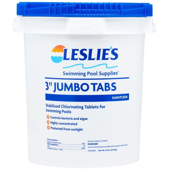 Tabletas de cloro estabilizado Leslie's de 3 pulgadas, 35 kg, 99% Tri-Chlor