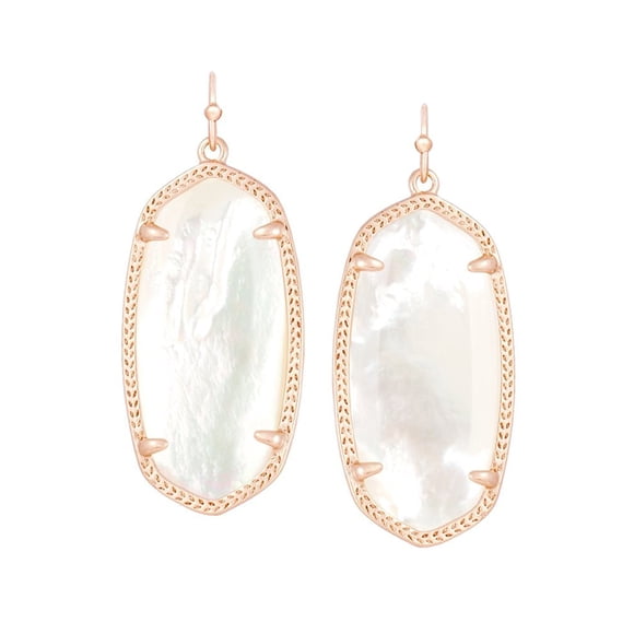 Aros Kendra Scott Signature Elle Rose Gold Plated And Ivory Mother Of Pearl