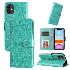 Funda Tipo Cartera Foxdock Para Iphone 11 Pro , Diseño Girasol En Relieve, Cuero Pu, Cierre Magnético, Soporte Y Tarjetero