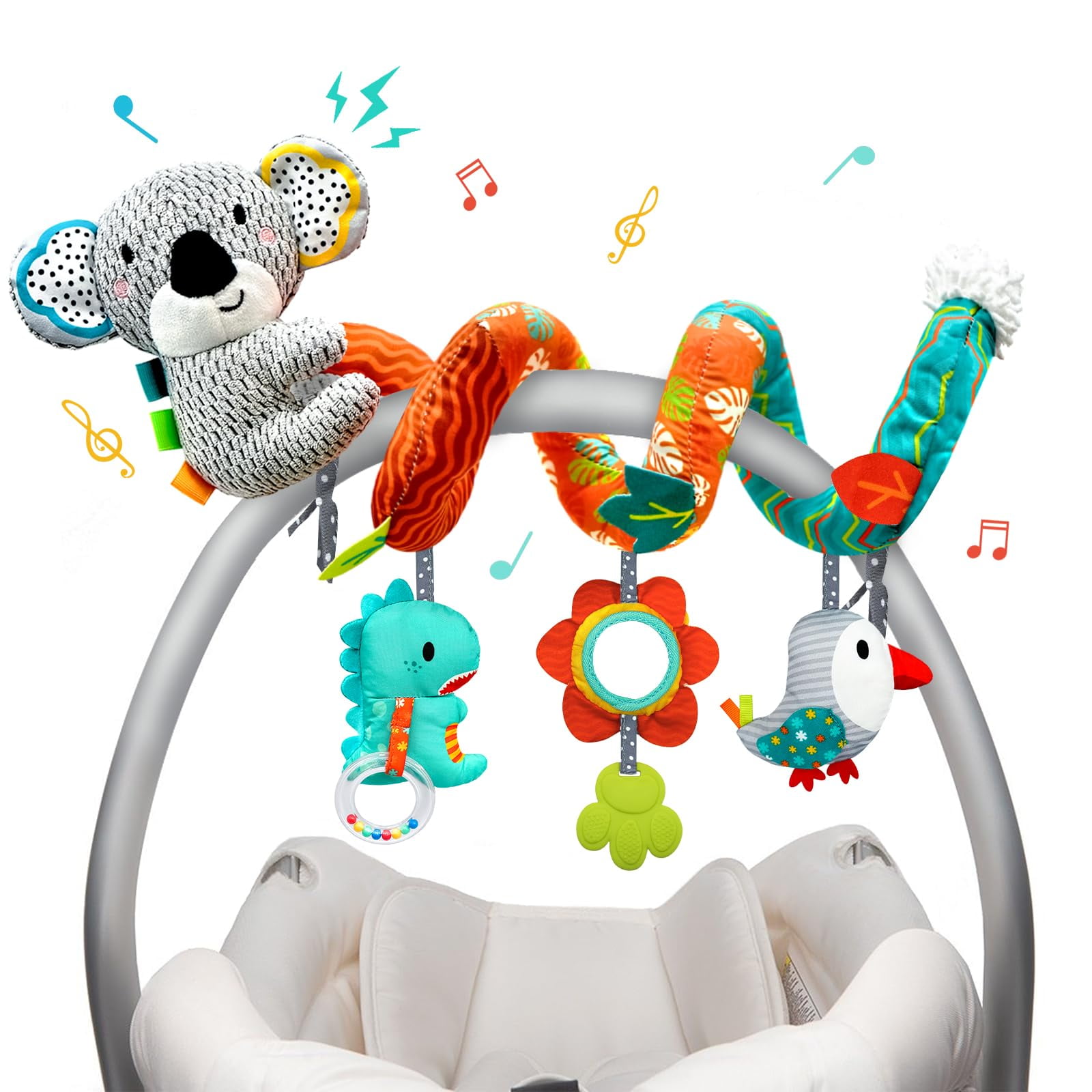 Asiento De Coche Toys Xixiland Developmental De 0 A 12 Meses Con Dinosaurio