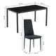 thumbnail image 2 of Comedor Mesa Vidrio 75x80x120cm + 4 Sillas Pu Negro, 2 of 3
