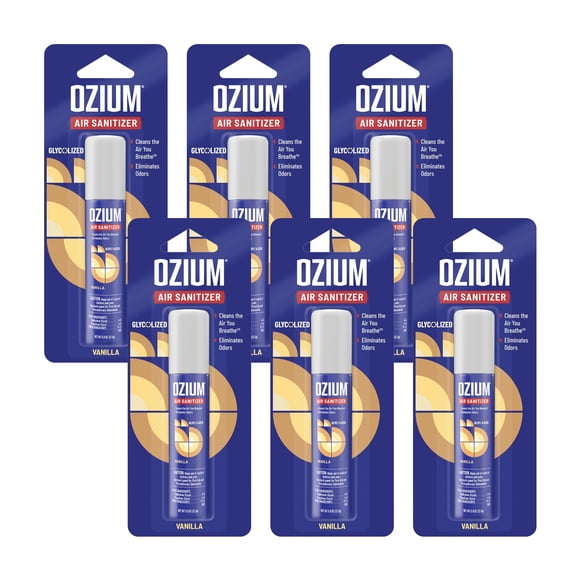 Desinfectante de aire y eliminador de olores Ozium con aroma a vainilla, paquete de 6