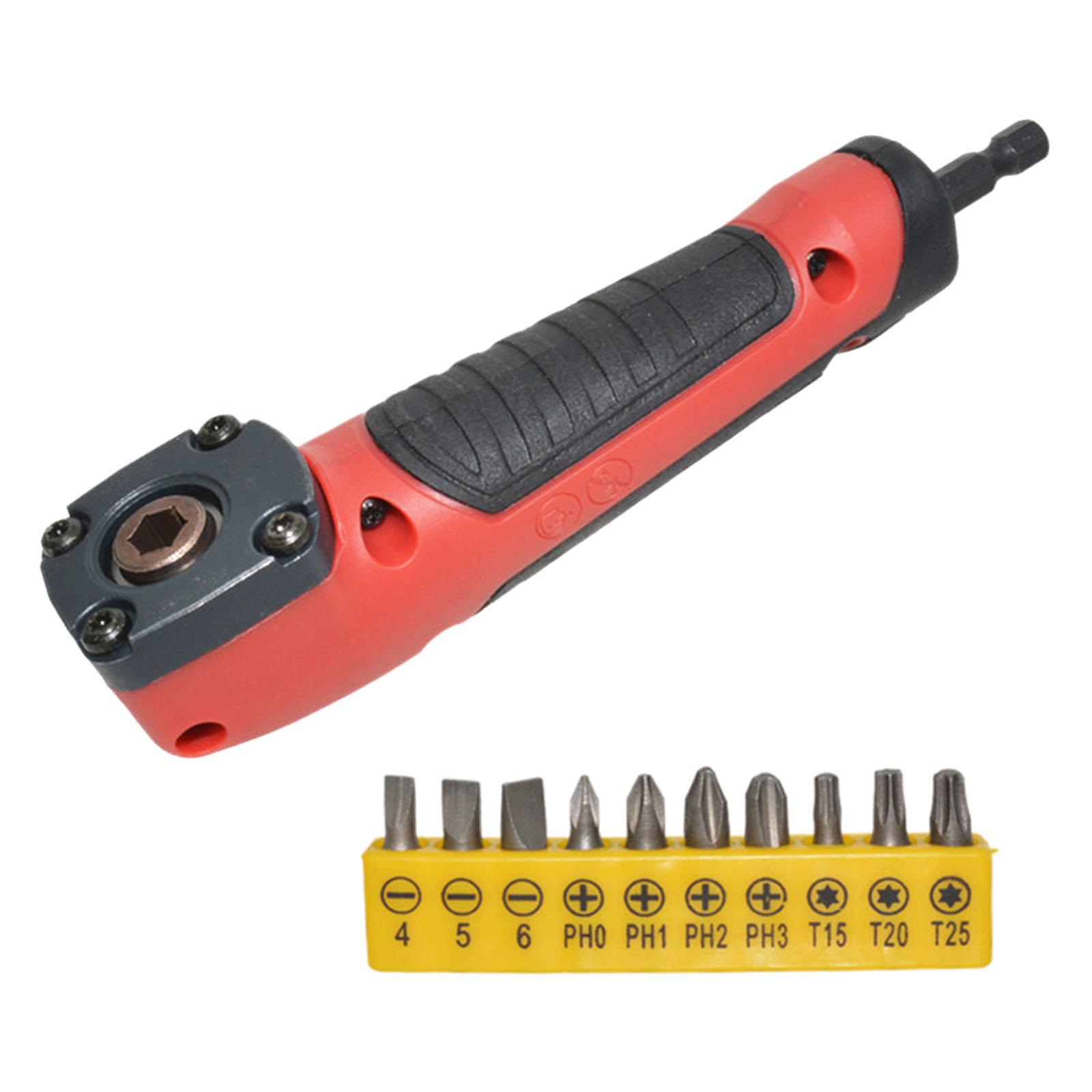 Magideal - Adaptador De Ángulo De Vástago Hexagonal 1/4 Con Broca, Herramienta De Junta Giratoria, Dispositivo De Esquina Alargado Para Reparación De