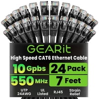 Cable Ethernet Gearit Cat6 Paquete De 24 Unidades 2.1 M 10 Gbps Rj45