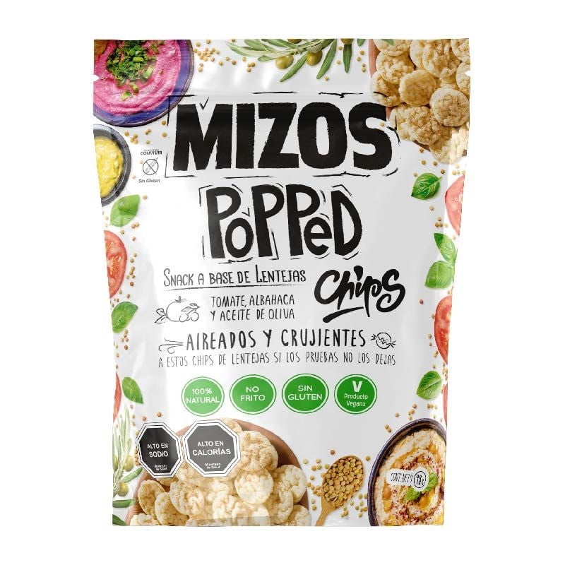 Chips De Lentejas Con Tomate Y Albahaca 98 g Mizos