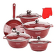 thumbnail image 1 of 12pcs Set De Ollas Bateria Ollas Antiadherente Color Rojo, 1 of 3