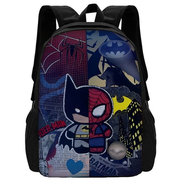 Super B-BatmanS-Logo 3 pcs set Child School Backpack with Lunch Bags ,Pencil Bags ,School Bags for Boys Girls Best Gift