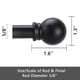 thumbnail image 5 of Juego de barras de cortina GXOACKJ, 80-120 cm, 5/8 pulgadas, metal negro mate, 5 of 7