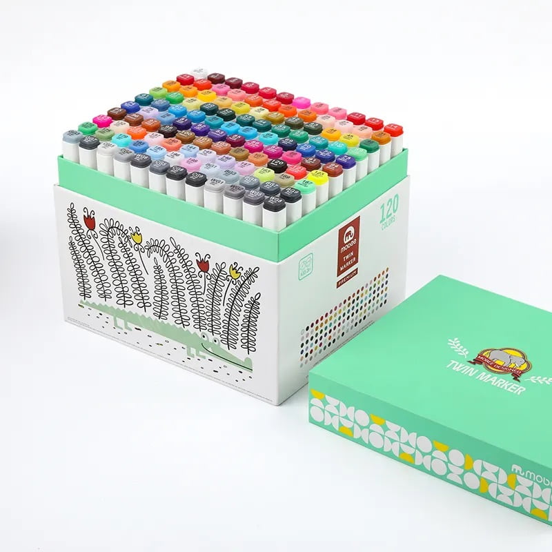 Mobee - Marcadores Doble Punta 120 Lápices Colores Plumón Rotulador